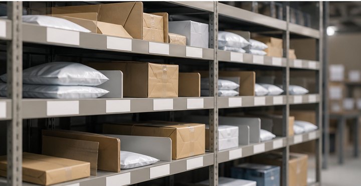 FulfillCN warehouse racks holding organized ecommerce inventory